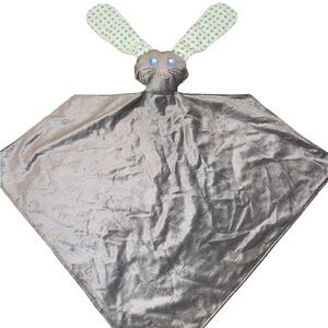 Nappy Gray bunny stuffed head blanket lovey snuggle so gray with crescent Large